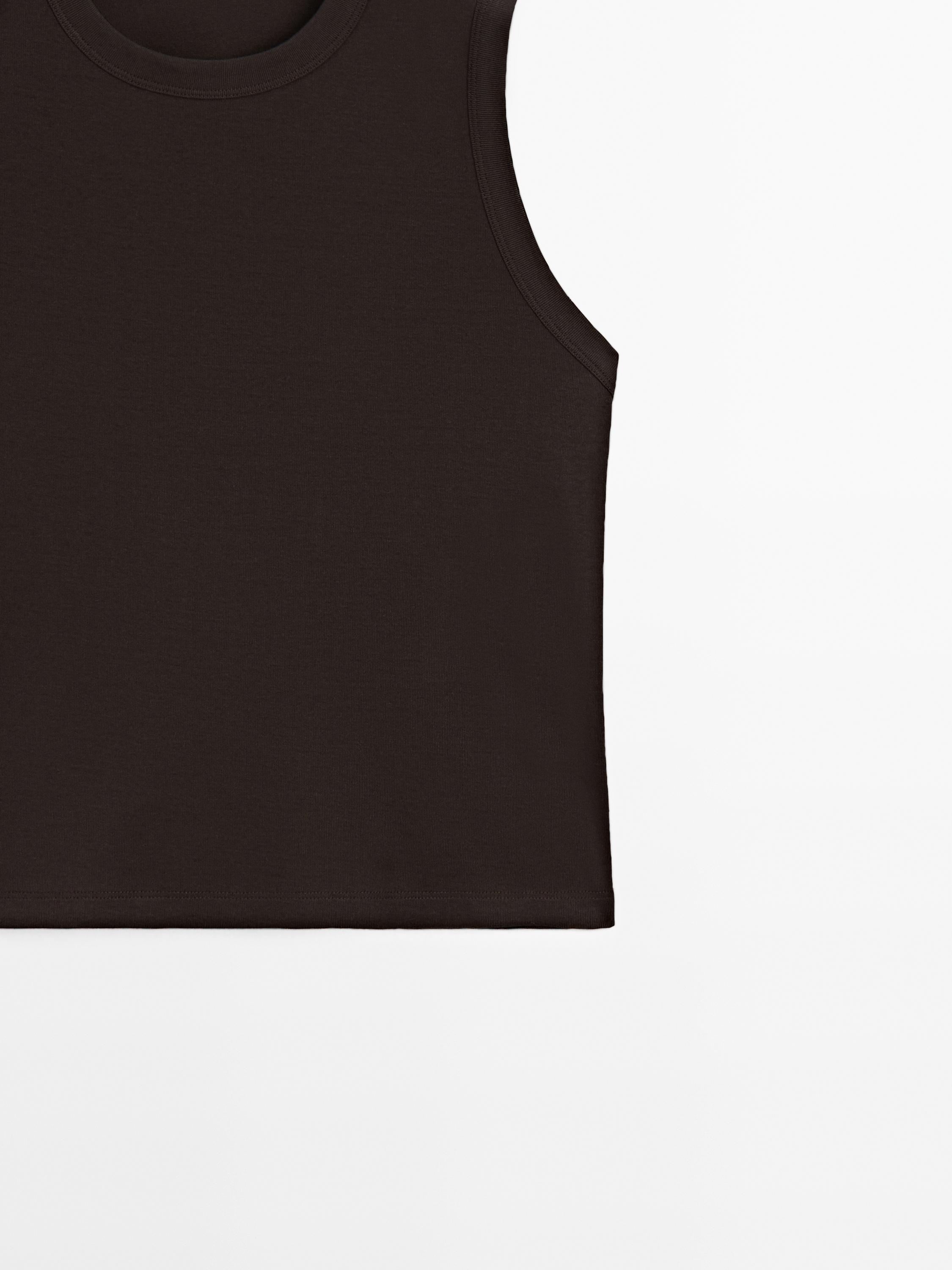 Mercerised cotton crew neck T-shirt